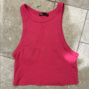 Zara Fuchsia Sleeveless Crop Top